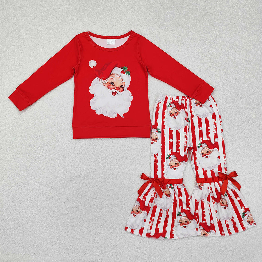 Baby Girls Christmas Santa Top Bell Pants Clothes Sets