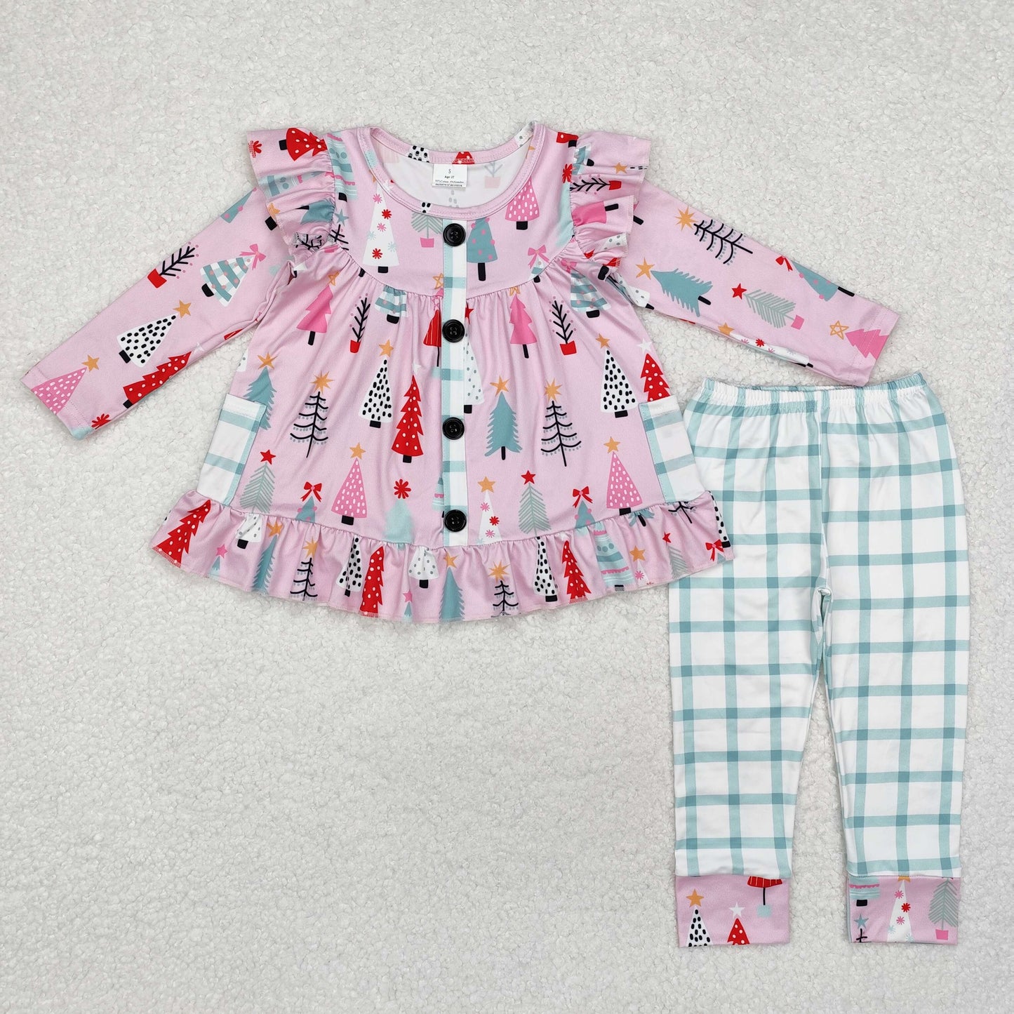 Sibling Baby Boys Christmas Trees Candy Cane Bows Tunic Legging Pant Clothes Sets