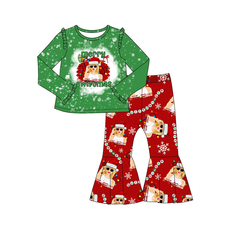 Baby Girls Christmas Singer Shirt Bell Pants Clothes Sets Preorder