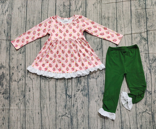 Baby Girls Christmas Tree Cake Tunic Top Legging Clothes Sets Preorder