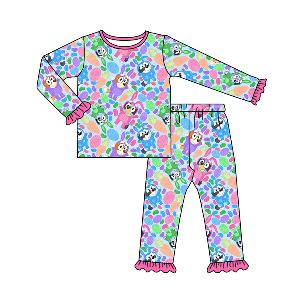 Baby Girls Easter Rabbits Dogs Shirts Pants Pajamas Clothes Sets Preorder