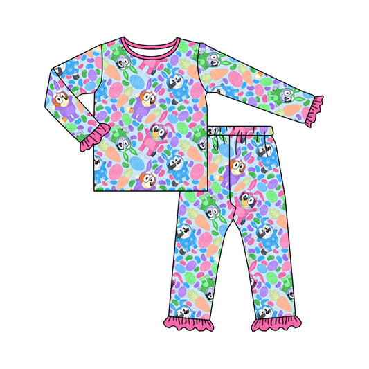 Baby Girls Easter Rabbits Dogs Shirts Pants Pajamas Clothes Sets Preorder