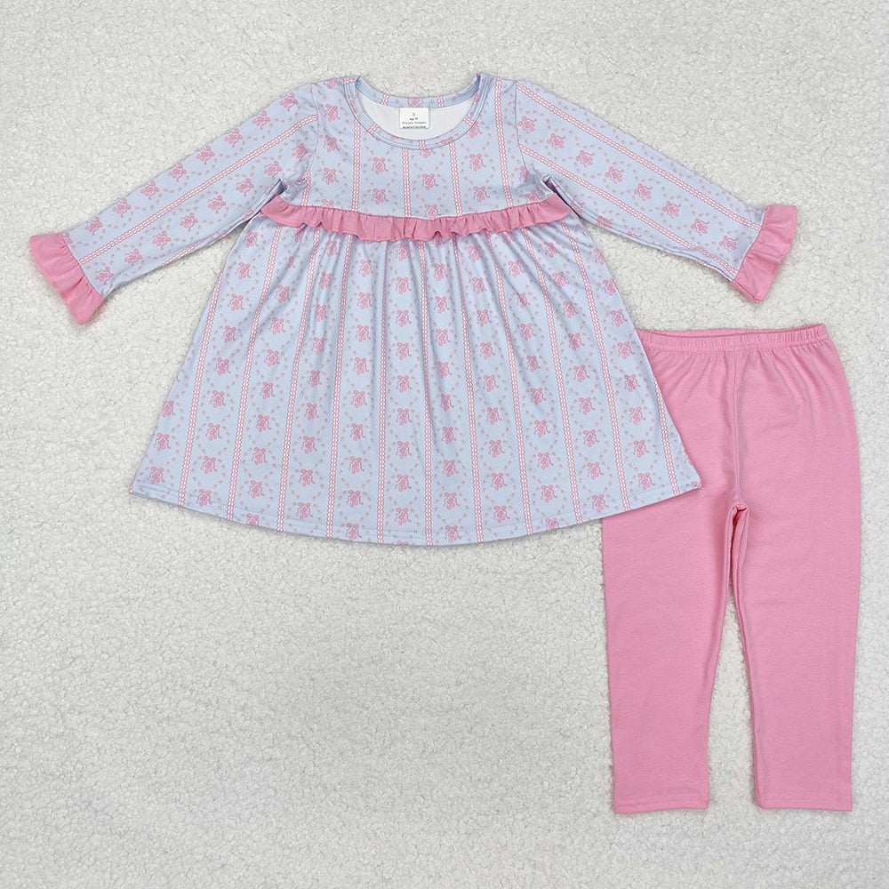 Baby Girls Pink Flowers Tunic Top Legging Clothes Sets