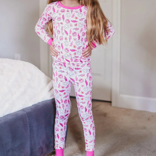 Baby Girls Valentines Pink Smile Shirt Pants Pajamas Preorder