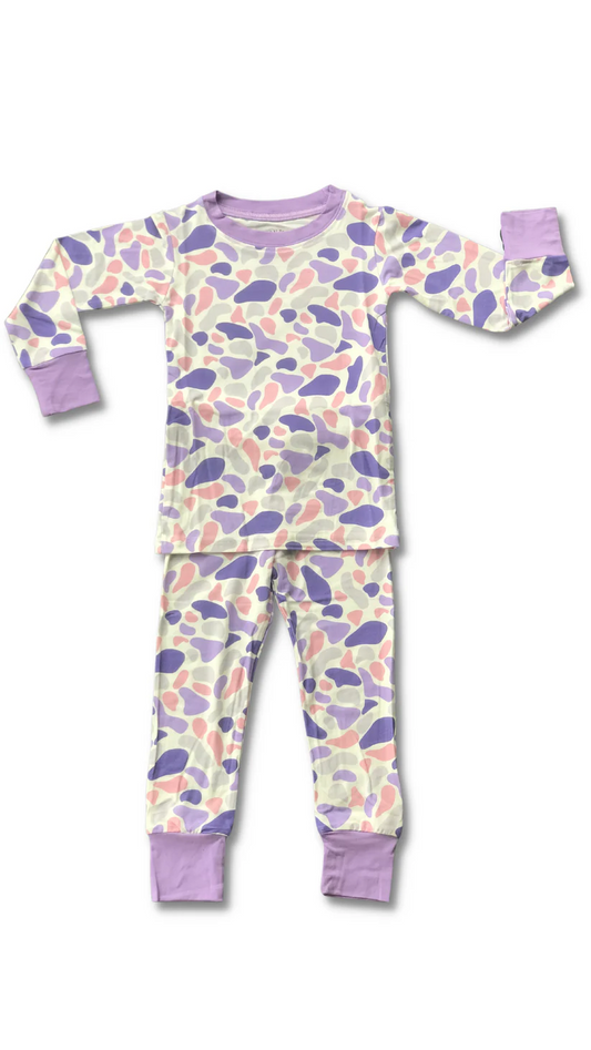 Baby Girls Lavender Camo Shirt Pants Pajamas Clothes Sets Preorder