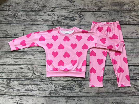 Baby Girls Pink Valentines Hearts Top Legging Clothes Sets