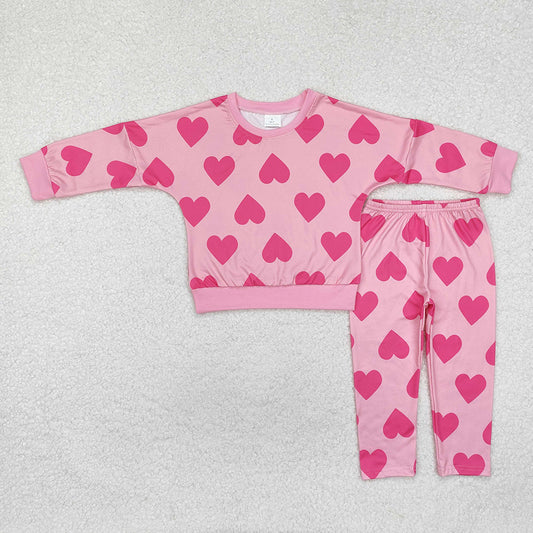 Baby Girls Pink Valentines Hearts Top Legging Clothes Sets