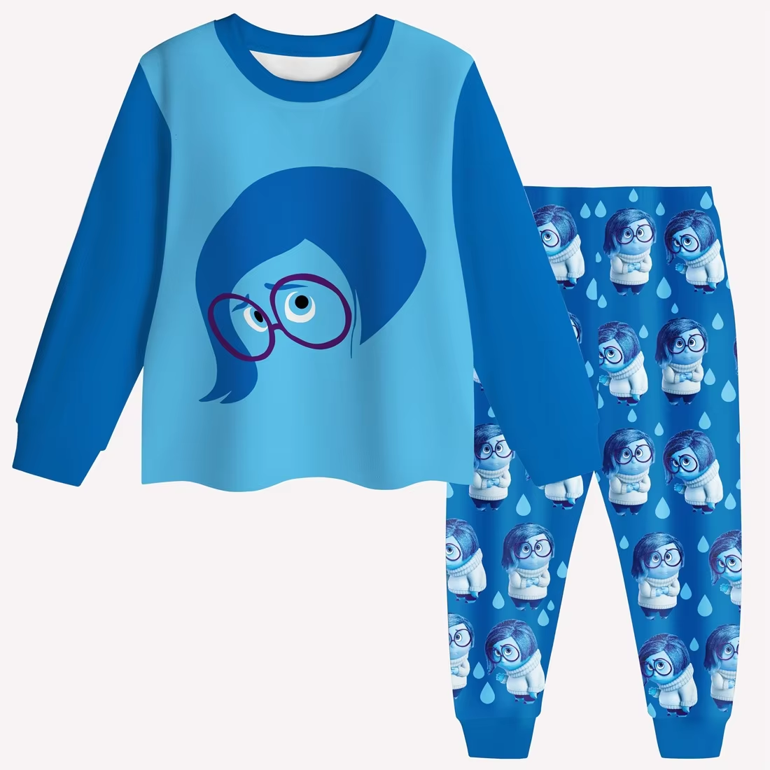 Baby Girls Blue Cartoon Top Pants Pajamas Clothes Sets Preorder