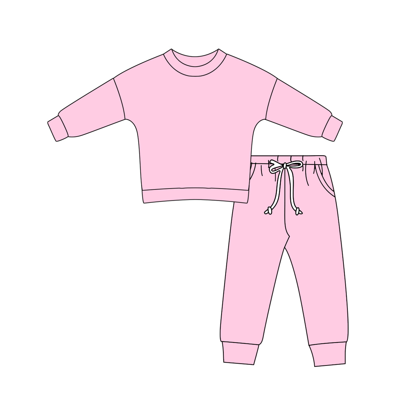 Baby Girls Pink Shirt Pants Sports Clothes Sets Preorder