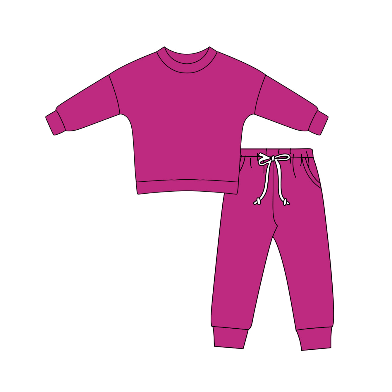 Baby Girls Wine Shirt Pants Sports Clothes Sets Preorder