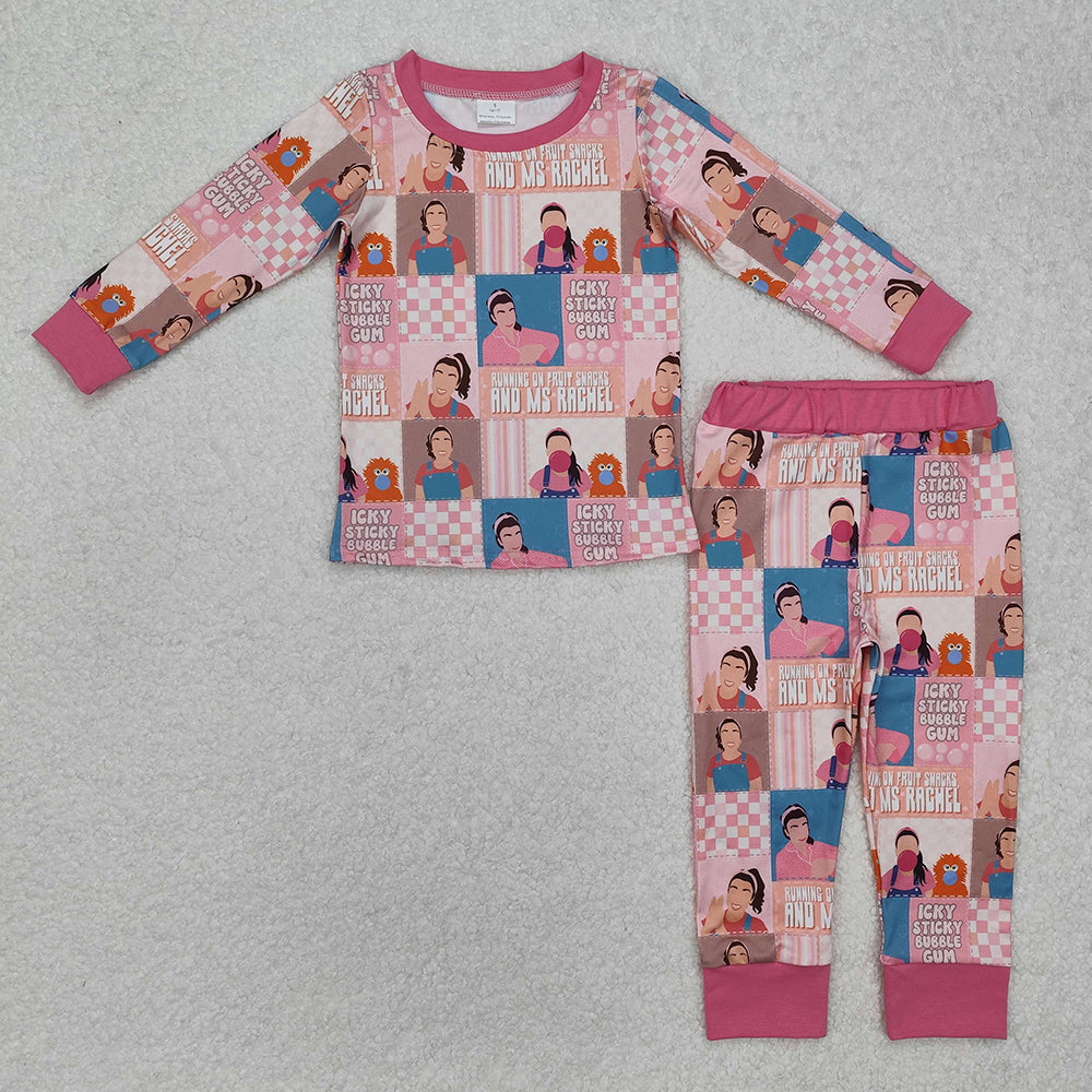 Sibling Boys Baby Girls Teacher Checkered Tops Pants Pajamas Outfits