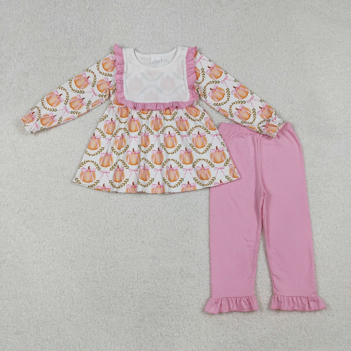 Sibling Baby Girls Long Ruffle Sleeves Pants Ghost Pumpkins Bats Fall Halloween Clothes Set