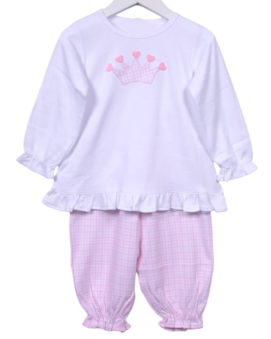 Baby Girls Lavender Hearts Crown Tunic Ruffle Pant Fall Set Preorder