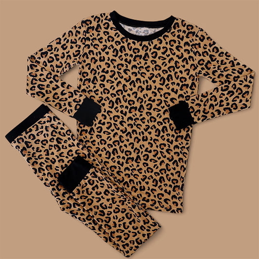 Baby Girls Long Sleeves Leopard Top Pant Pajamas Set Preorder