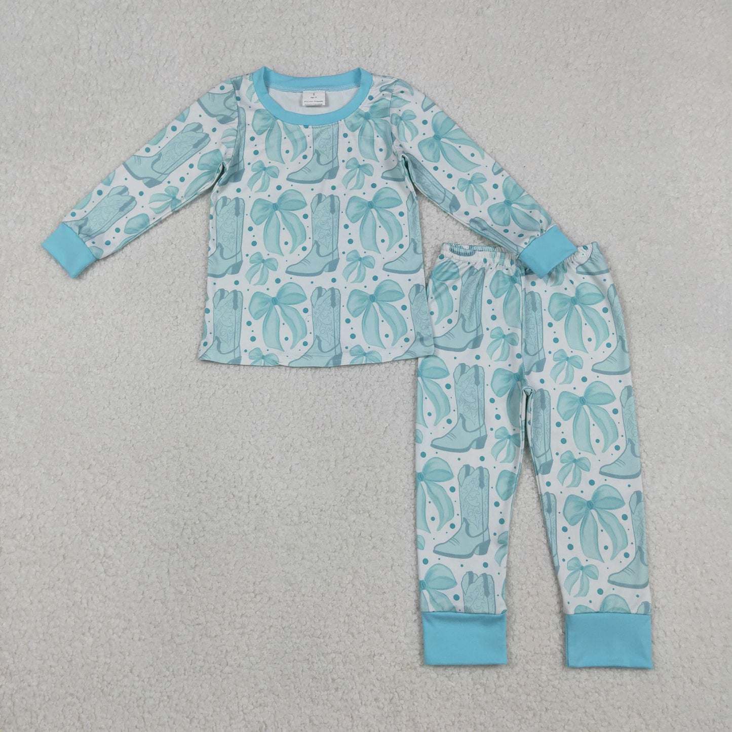 Sibling Baby Boys Girls Long Sleeve Bull Skulls Boots Hats Top Pants Western Pajamas Sets