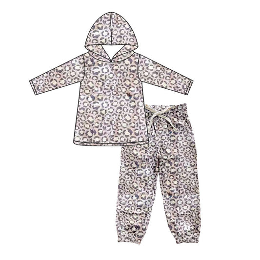 Baby Boys Gray Leopard Hoodies Pockets Pant Western Set Preorder