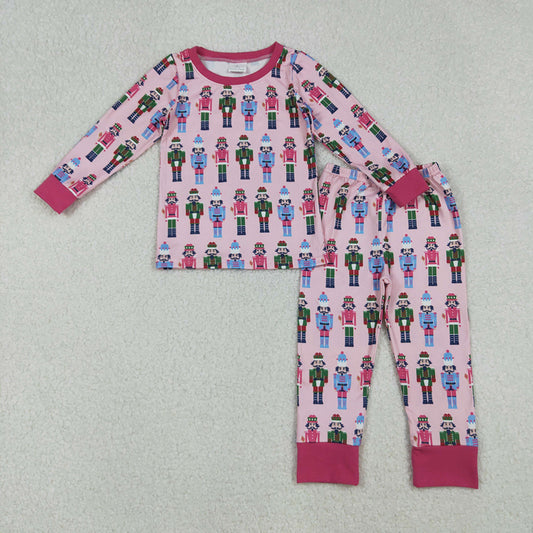 Baby Girls Christmas Pink Soldiers Tops Pants Pajamas Sets
