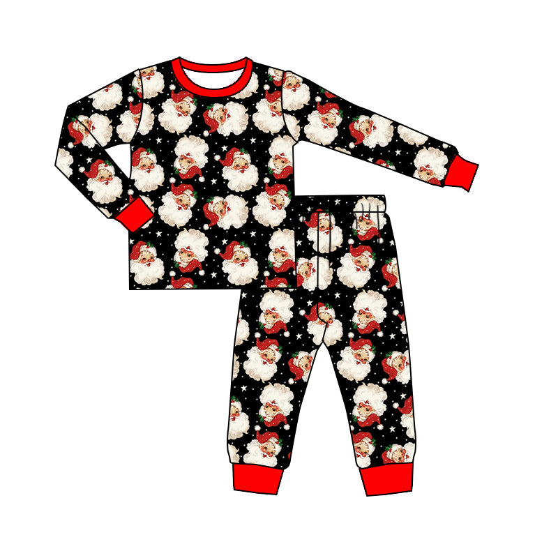 Baby Girls Santa Plaid Top Pant Christmas Pajamas Set Preorder