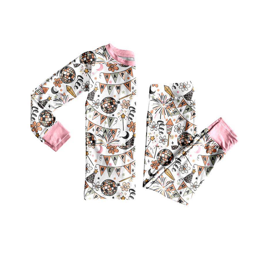 Baby Girls Happy New Year Top Pant Pajamas Set Preorder
