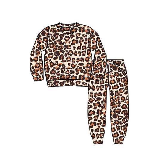 Baby Girls Leopard Shirts Top Pockets Jogger Pant Clothes Sets Preorder