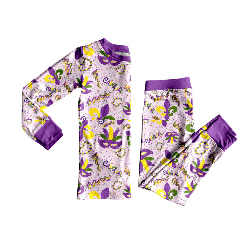 Baby Girls Mardi Gras Masks Anchors Pajamas Sets Preorder