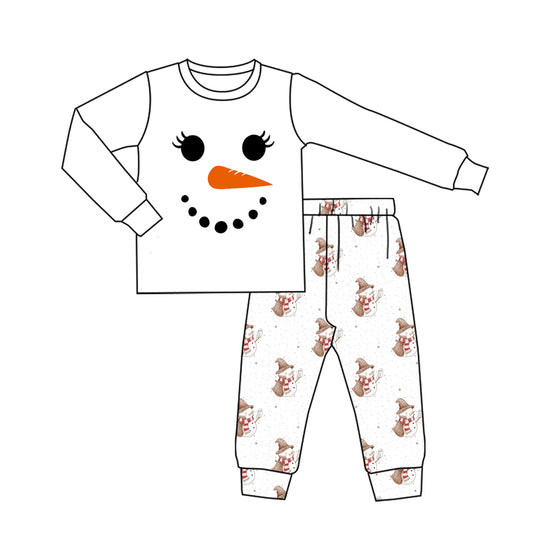 Adult Women Snowmen Shirt Top Pants Christmas Pajamas Sets Preorder