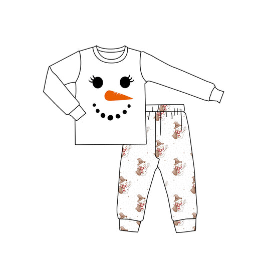 Baby Girls Snowmen Shirts Top Pants Christmas Pajamas Sets Preorder