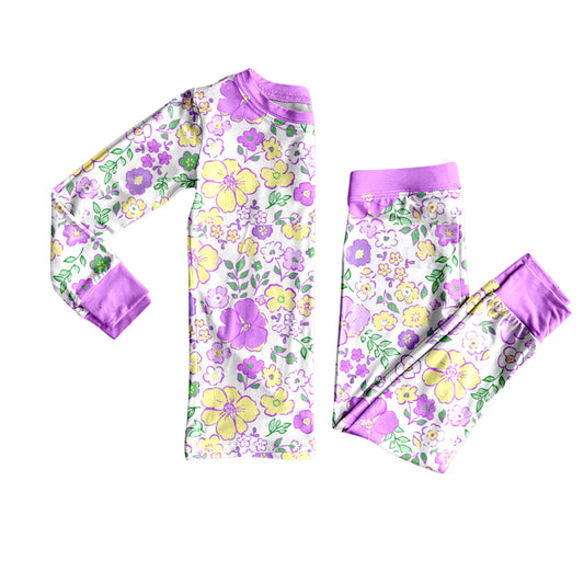 Baby Girls Mardi Gras Floral Top Pants Pajamas Sets Preorder