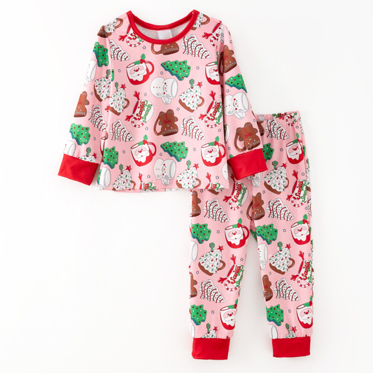 Baby Girls Santa Trees Top Bell Bottom Pants Christmas Clothes Sets Preorder