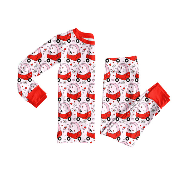 Baby Girls Hearts Golf Trucks Top Pants Valentine Pajamas Sets Preorder