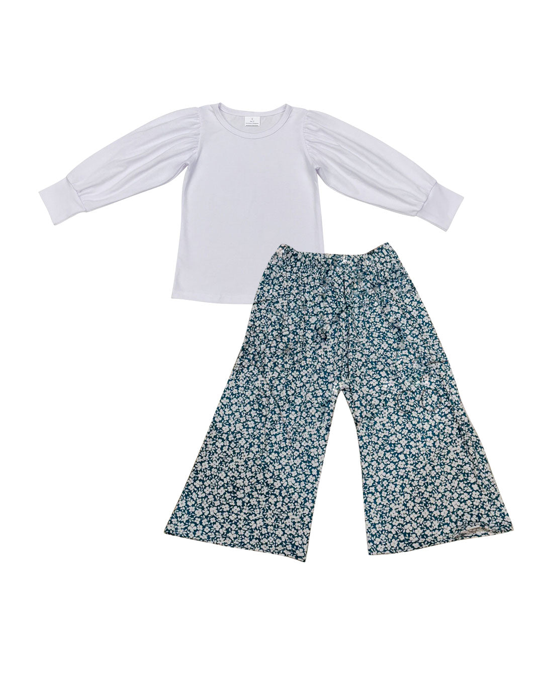 Baby Girls Long Sleeve Shirts Top Small Flowers Flare Pants Clothes Sets Preorder