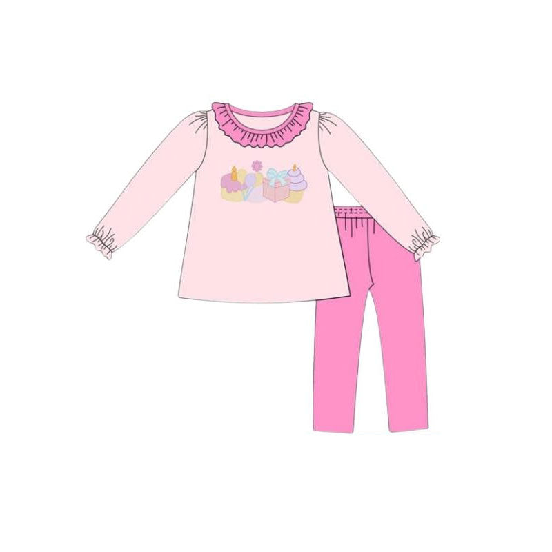 Baby Girls Happy Birthday Tunic Legging Pants Clothes Sets Preorder