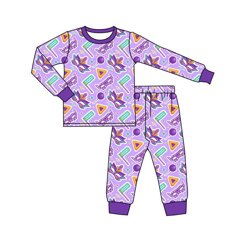 Baby Girls Balloons Masks Top Pants Mardigras Pajamas Sets Preorder