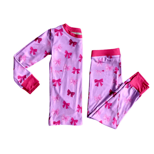 Baby Girls Pink Bows Pants Pajamas Sets Preorder