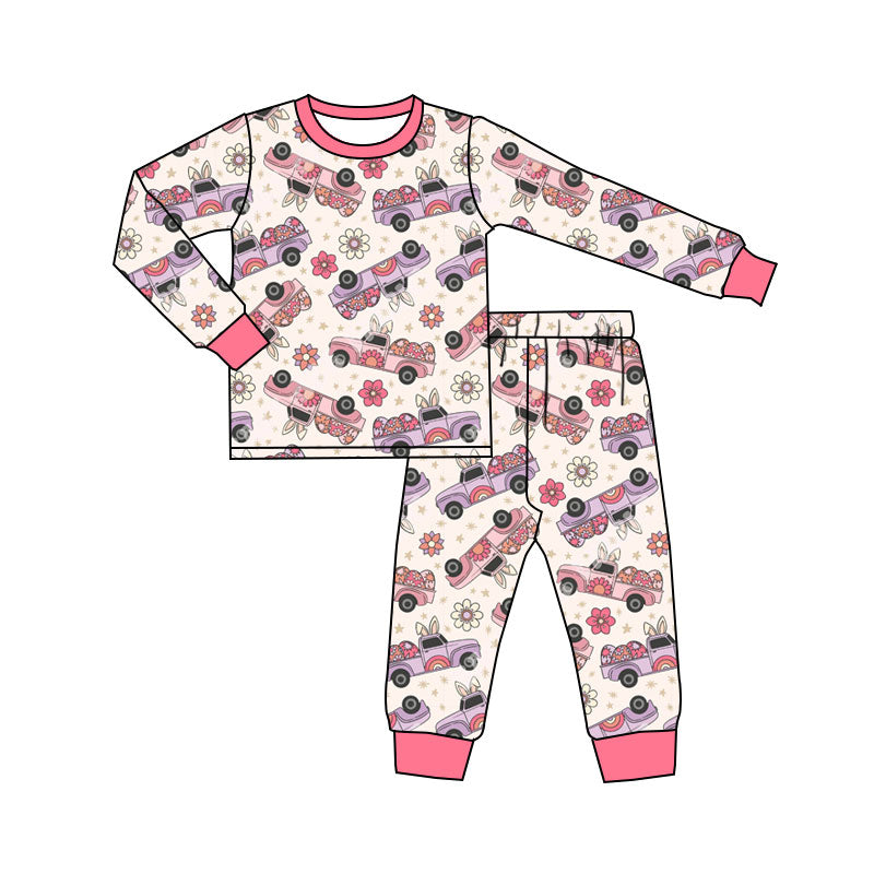 Baby Girls Flowers Eggs Trucks Pants Easter Pajamas Sets Preorder