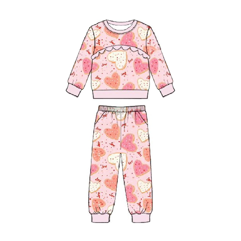 Baby Girls Pink XOXO Hearts Top Pockets Pants Valentines Clothes Sets Preorder