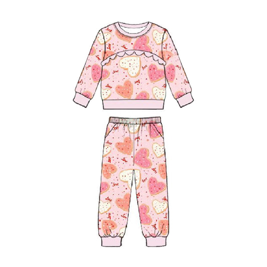 Baby Girls Pink XOXO Hearts Top Pockets Pants Valentines Clothes Sets Preorder