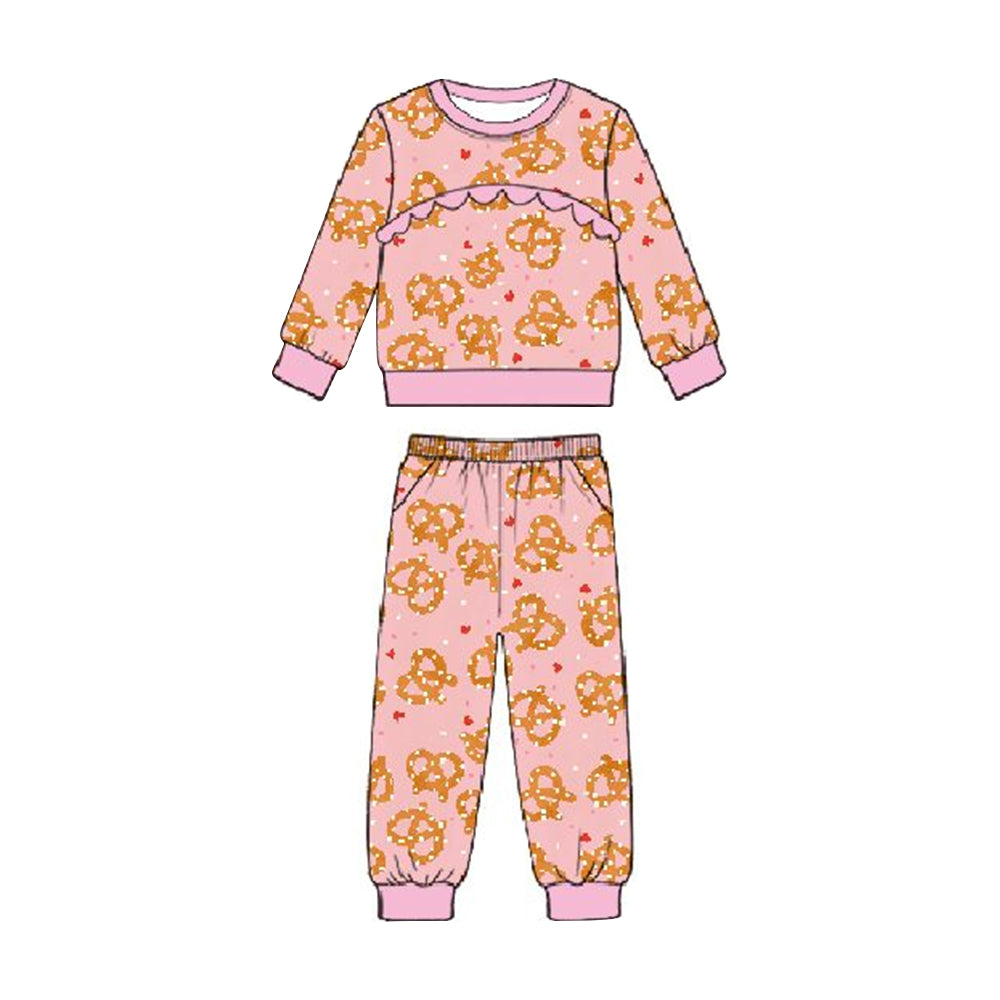 Baby Girls Bows Hearts Top Pockets Pants Valentines Clothes Sets Preorder