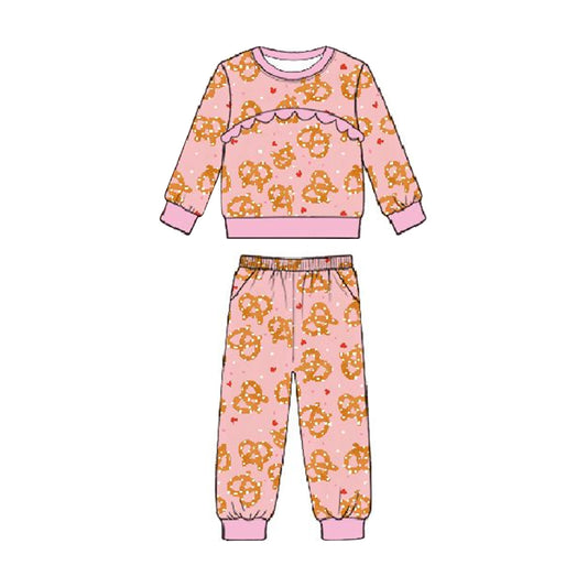Baby Girls Bows Hearts Top Pockets Pants Valentines Clothes Sets Preorder