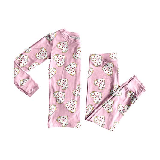 Baby Girls Pink Donuts Hearts Top Pants Valentines Pajamas Sets Preorder