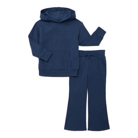 Baby Girls Navy Pocket Hoodie Top Flare Pants Clothes Sets Preorder