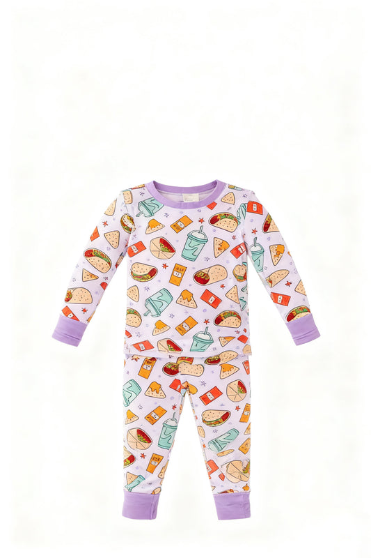 Baby Girls Hamburgers Drinks Top Pants Clothes Sets Preorder