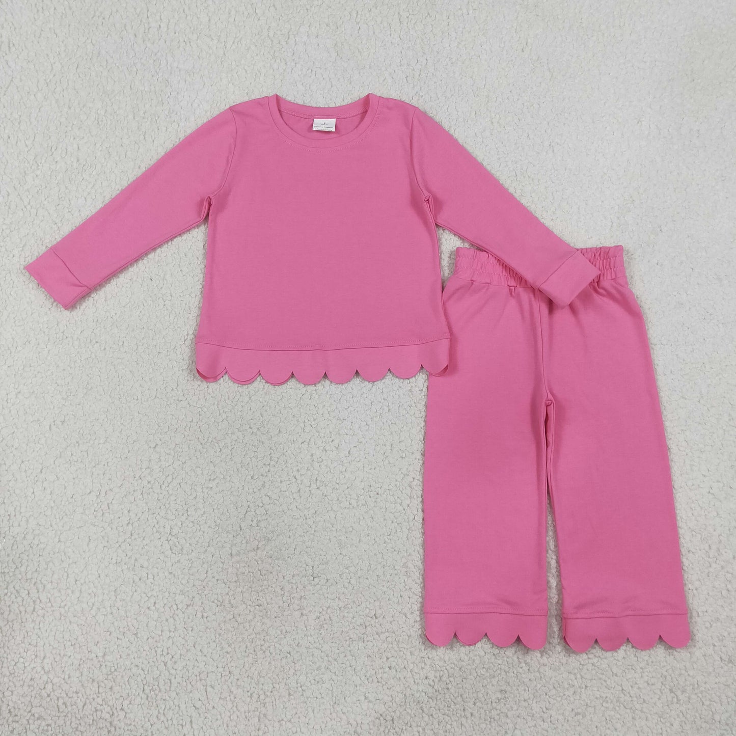 Sibling Baby Girls Long Sleeve Shirts Top Pants Scallop Clothes Sets