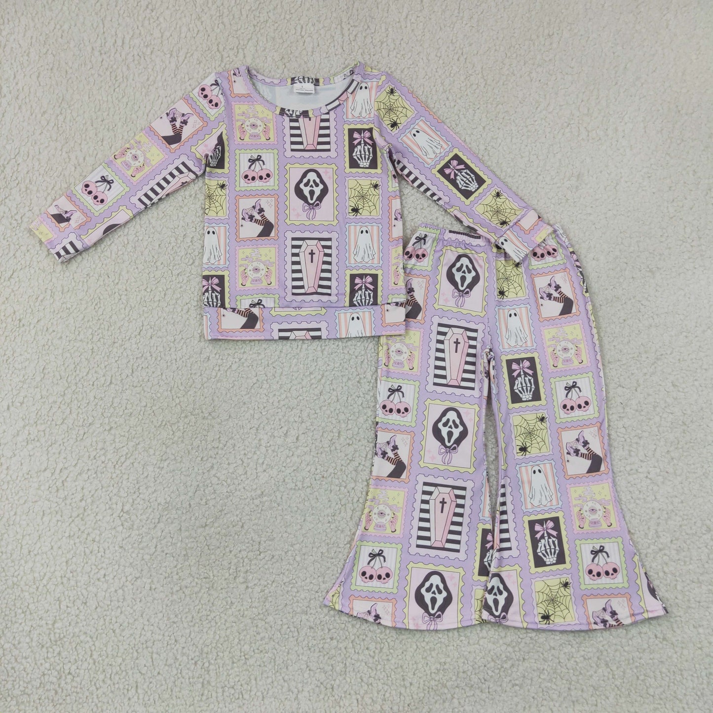 Sibling Baby Girls Halloween Fall Shirt Top Flare Pants Clothes Sets