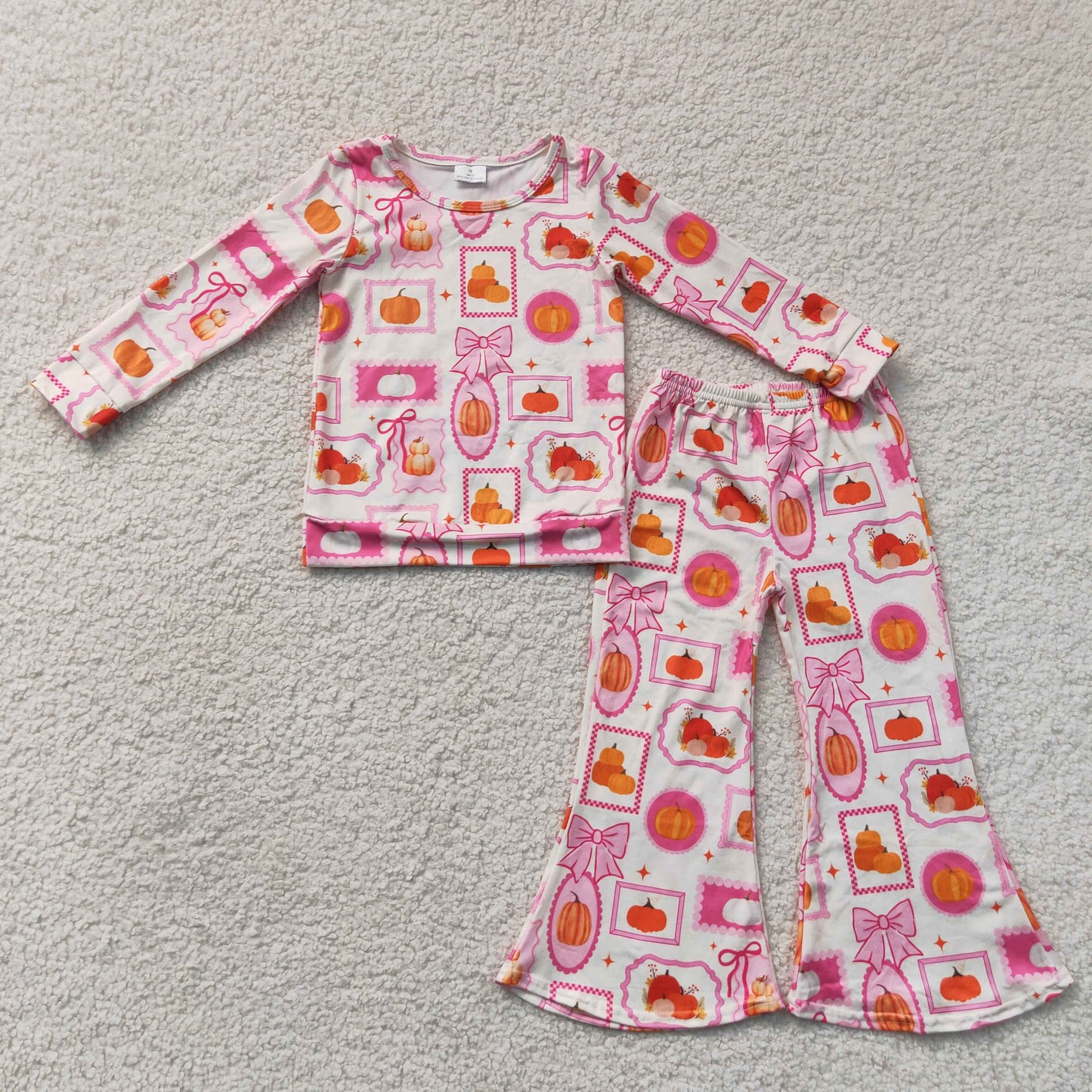 Sibling Baby Girls Halloween Fall Shirt Top Flare Pants Clothes Sets