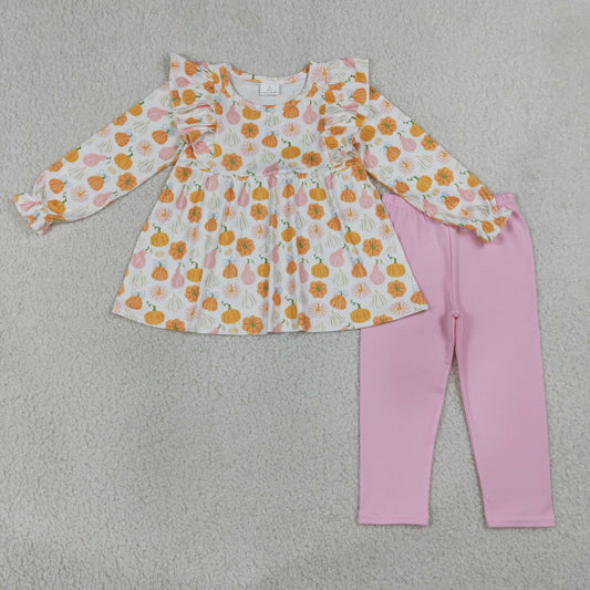 Baby Girls Fall Pumpkins Tunic Legging Pants Clothes Sets
