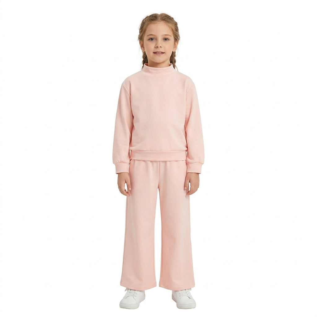 Baby Girls Peach Long Sleeve Top Pockets Flare Pant Fall Pajamas Clothes Sets