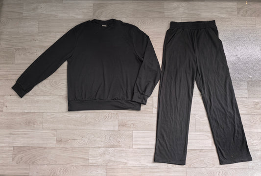 Preorder moq 5 Adult Women Black Top Flare Pants Fall Pajamas Clothes Sets