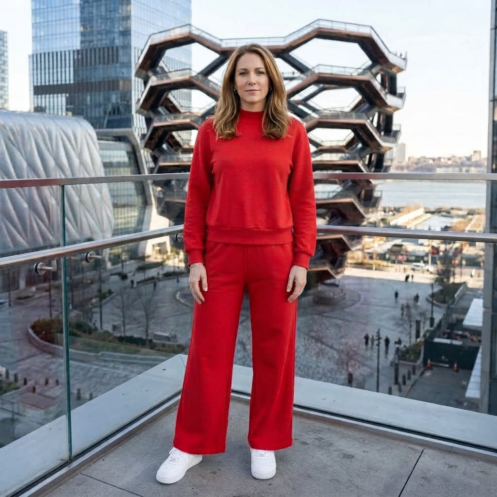 Adult Women Red Long Sleeve Choker Top Pockets Flare Pants Fall Pajamas Clothes Sets
