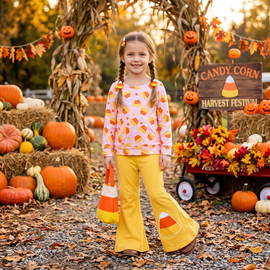 Baby Girls Stars Candy Top Flare Pant Halloweens Clothes Sets